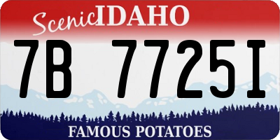 ID license plate 7B7725I