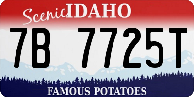 ID license plate 7B7725T