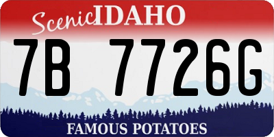 ID license plate 7B7726G