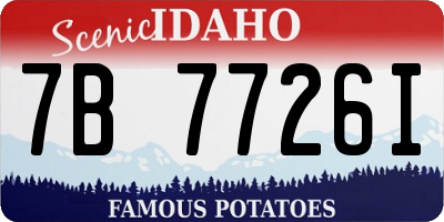 ID license plate 7B7726I