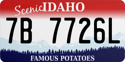 ID license plate 7B7726L