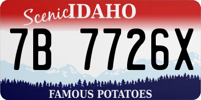 ID license plate 7B7726X