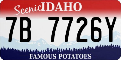 ID license plate 7B7726Y