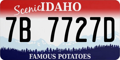 ID license plate 7B7727D