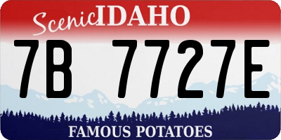 ID license plate 7B7727E