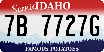 ID license plate 7B7727G