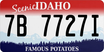 ID license plate 7B7727I