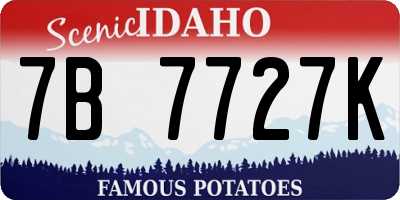 ID license plate 7B7727K