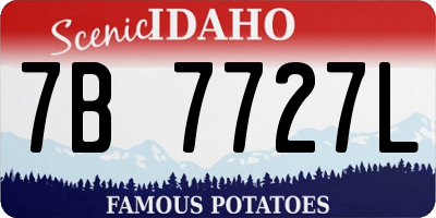 ID license plate 7B7727L