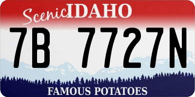 ID license plate 7B7727N