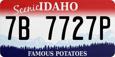 ID license plate 7B7727P