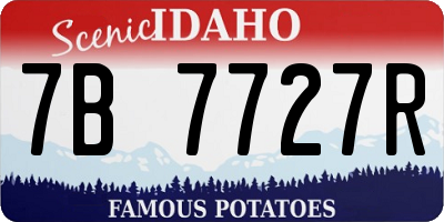 ID license plate 7B7727R