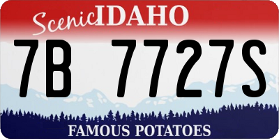 ID license plate 7B7727S