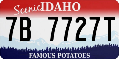 ID license plate 7B7727T