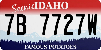 ID license plate 7B7727W