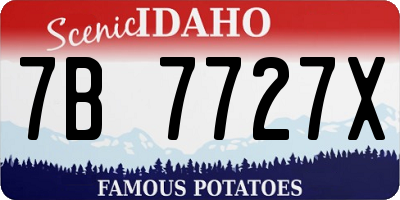 ID license plate 7B7727X