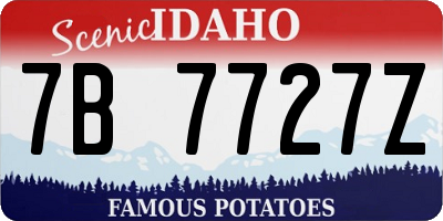 ID license plate 7B7727Z