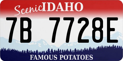 ID license plate 7B7728E