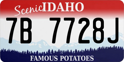 ID license plate 7B7728J