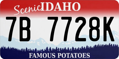 ID license plate 7B7728K