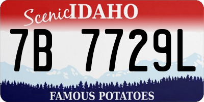 ID license plate 7B7729L