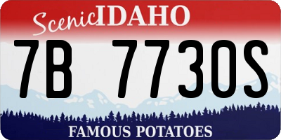 ID license plate 7B7730S