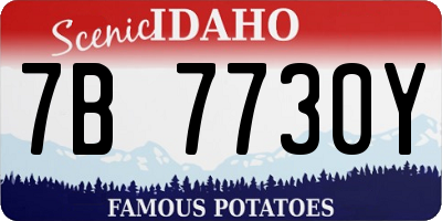 ID license plate 7B7730Y