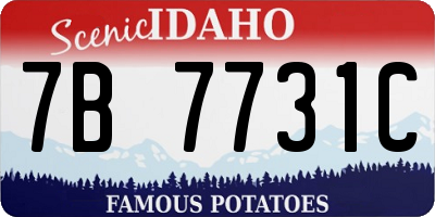 ID license plate 7B7731C
