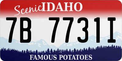 ID license plate 7B7731I