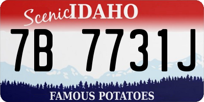ID license plate 7B7731J