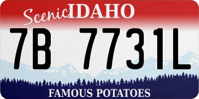 ID license plate 7B7731L