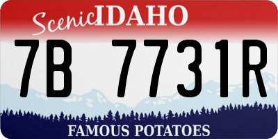 ID license plate 7B7731R