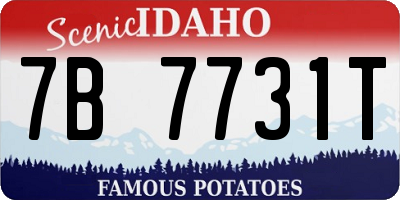 ID license plate 7B7731T