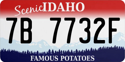 ID license plate 7B7732F
