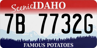 ID license plate 7B7732G