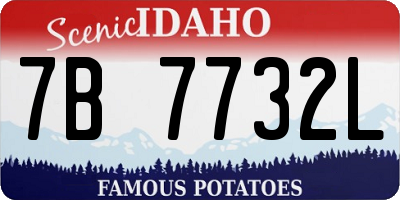 ID license plate 7B7732L