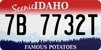 ID license plate 7B7732T