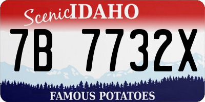 ID license plate 7B7732X