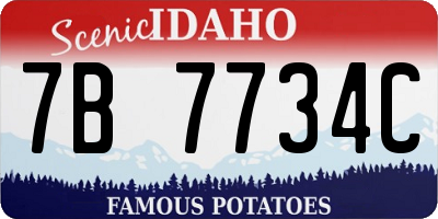 ID license plate 7B7734C
