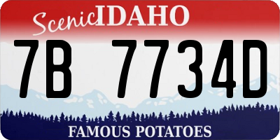 ID license plate 7B7734D