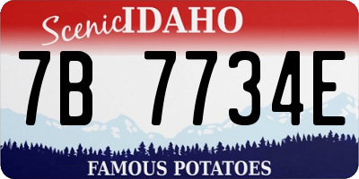 ID license plate 7B7734E