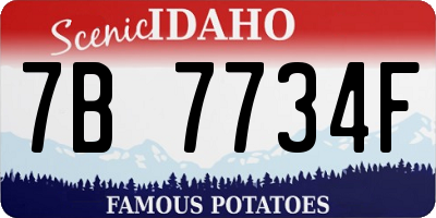 ID license plate 7B7734F