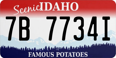 ID license plate 7B7734I