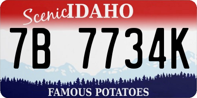 ID license plate 7B7734K
