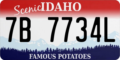 ID license plate 7B7734L