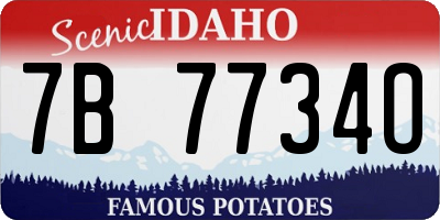 ID license plate 7B7734O