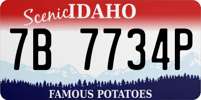 ID license plate 7B7734P