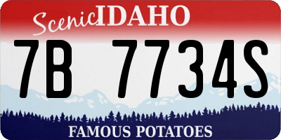 ID license plate 7B7734S