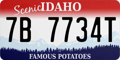 ID license plate 7B7734T