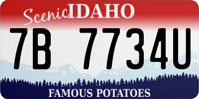 ID license plate 7B7734U